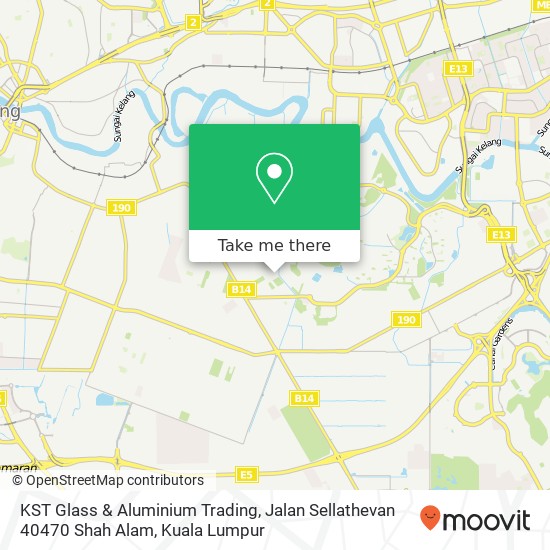 Peta KST Glass & Aluminium Trading, Jalan Sellathevan 40470 Shah Alam