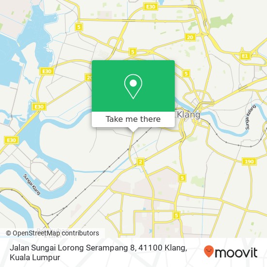 Peta Jalan Sungai Lorong Serampang 8, 41100 Klang