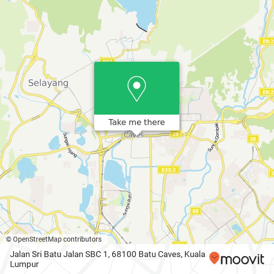 Peta Jalan Sri Batu Jalan SBC 1, 68100 Batu Caves