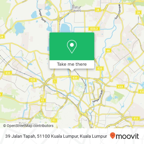 39 Jalan Tapah, 51100 Kuala Lumpur map