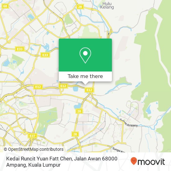 Kedai Runcit Yuan Fatt Chen, Jalan Awan 68000 Ampang map