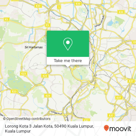 Peta Lorong Kota 3 Jalan Kota, 50490 Kuala Lumpur