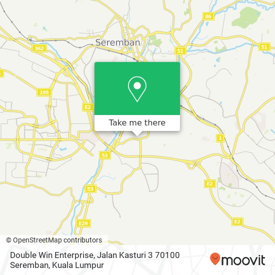 Double Win Enterprise, Jalan Kasturi 3 70100 Seremban map