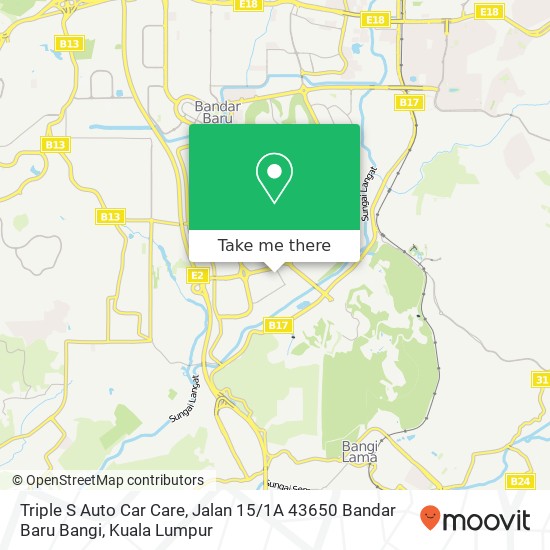 Peta Triple S Auto Car Care, Jalan 15 / 1A 43650 Bandar Baru Bangi
