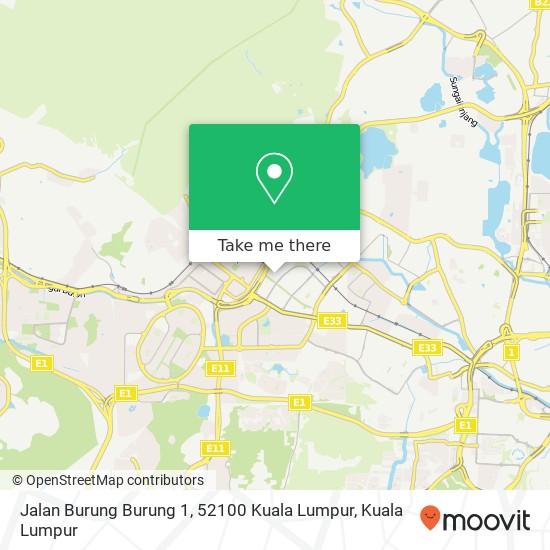 Peta Jalan Burung Burung 1, 52100 Kuala Lumpur