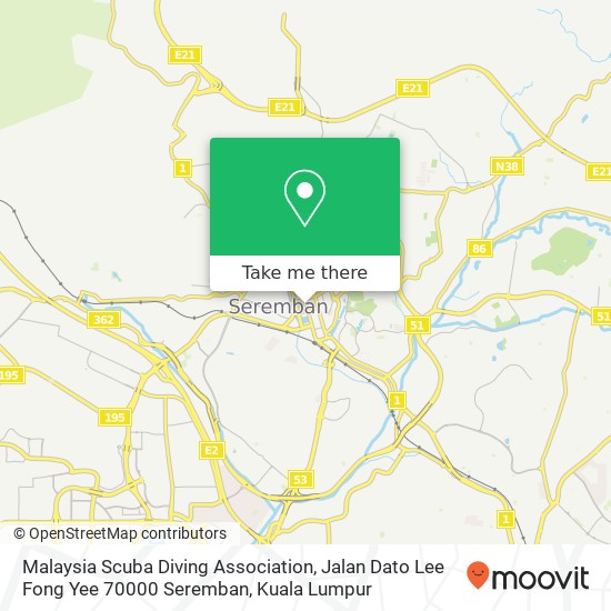 Malaysia Scuba Diving Association, Jalan Dato Lee Fong Yee 70000 Seremban map