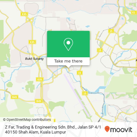 Peta Z Far, Trading & Engineering Sdn. Bhd., Jalan SP 4 / 1 40150 Shah Alam