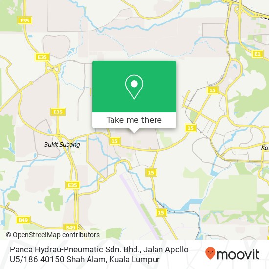 Peta Panca Hydrau-Pneumatic Sdn. Bhd., Jalan Apollo U5 / 186 40150 Shah Alam