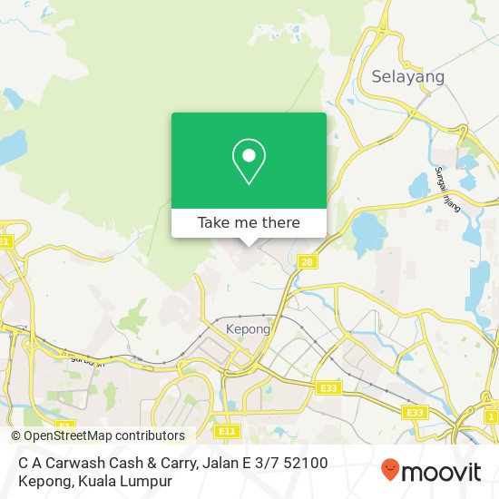 C A Carwash Cash & Carry, Jalan E 3 / 7 52100 Kepong map