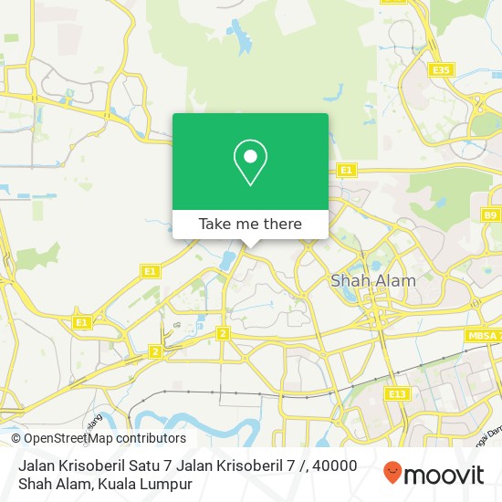 Jalan Krisoberil Satu 7 Jalan Krisoberil 7 /, 40000 Shah Alam map