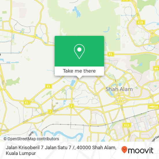 Peta Jalan Krisoberil 7 Jalan Satu 7 /, 40000 Shah Alam