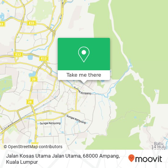 Peta Jalan Kosas Utama Jalan Utama, 68000 Ampang
