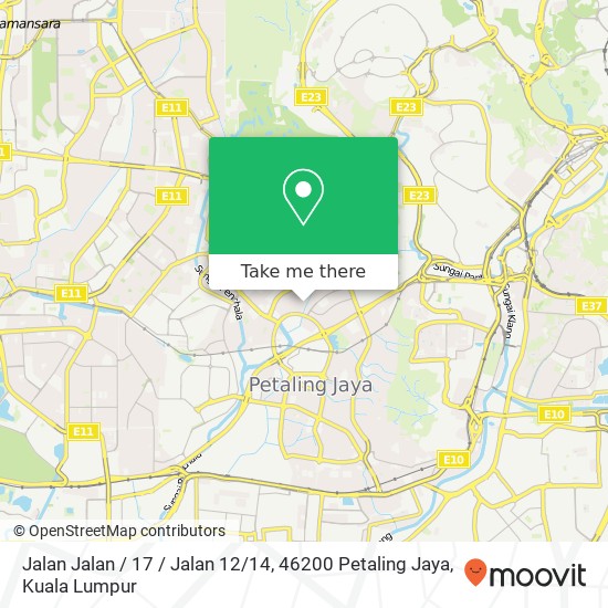 Peta Jalan Jalan / 17 / Jalan 12 / 14, 46200 Petaling Jaya