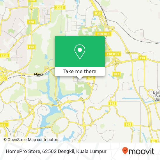 Peta HomePro Store, 62502 Dengkil