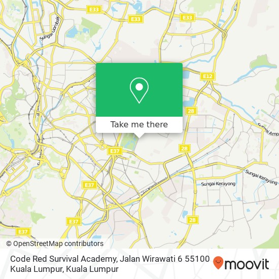 Peta Code Red Survival Academy, Jalan Wirawati 6 55100 Kuala Lumpur