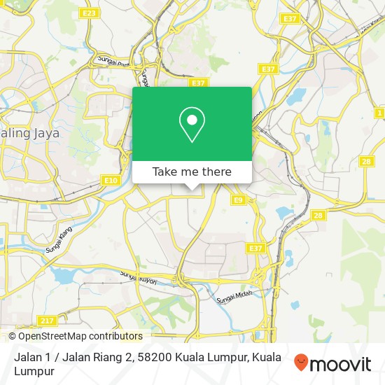 Peta Jalan 1 / Jalan Riang 2, 58200 Kuala Lumpur