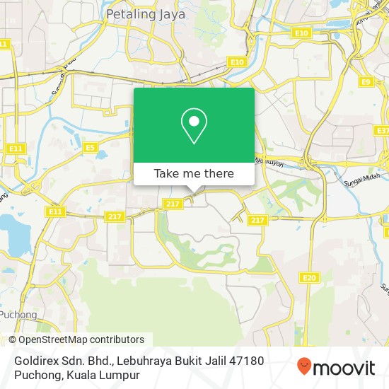 Peta Goldirex Sdn. Bhd., Lebuhraya Bukit Jalil 47180 Puchong