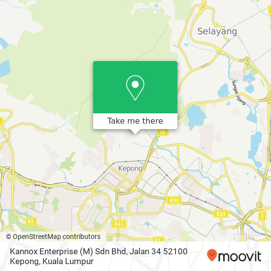 Peta Kannox Enterprise (M) Sdn Bhd, Jalan 34 52100 Kepong