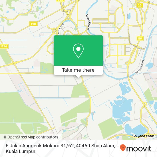 Peta 6 Jalan Anggerik Mokara 31 / 62, 40460 Shah Alam