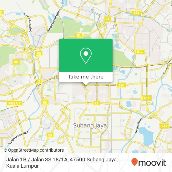 Jalan 1B / Jalan SS 18 / 1A, 47500 Subang Jaya map