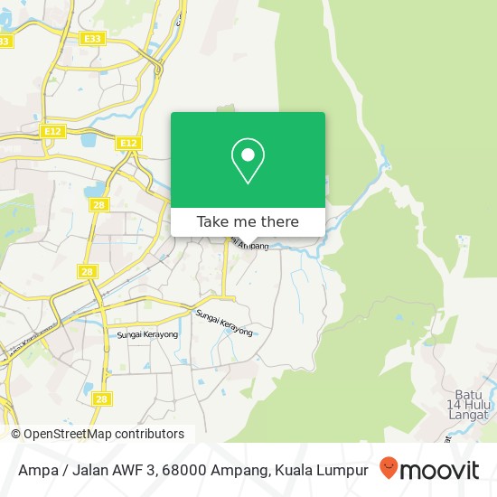 Peta Ampa / Jalan AWF 3, 68000 Ampang