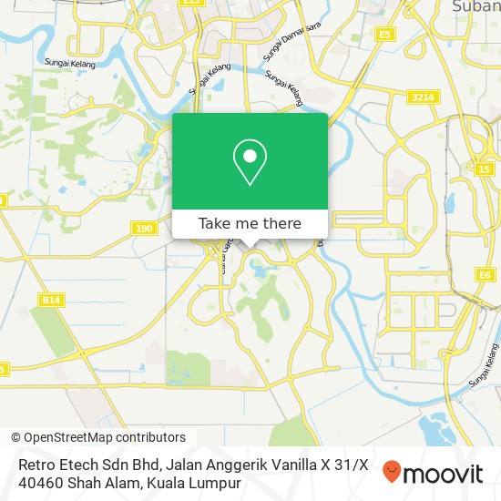 Peta Retro Etech Sdn Bhd, Jalan Anggerik Vanilla X 31 / X 40460 Shah Alam