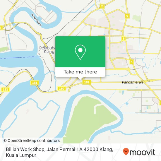 Peta Billian Work Shop, Jalan Permai 1A 42000 Klang