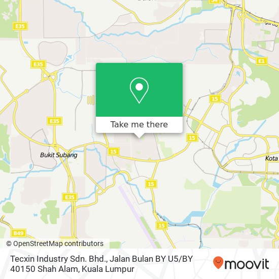 Tecxin Industry Sdn. Bhd., Jalan Bulan BY U5 / BY 40150 Shah Alam map