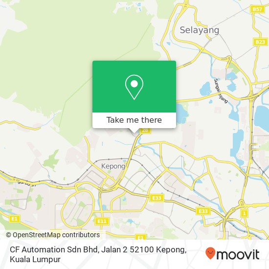 Peta CF Automation Sdn Bhd, Jalan 2 52100 Kepong