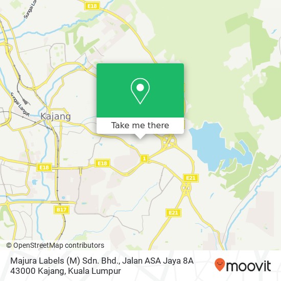 Peta Majura Labels (M) Sdn. Bhd., Jalan ASA Jaya 8A 43000 Kajang