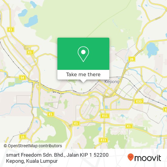 smart Freedom Sdn. Bhd., Jalan KIP 1 52200 Kepong map