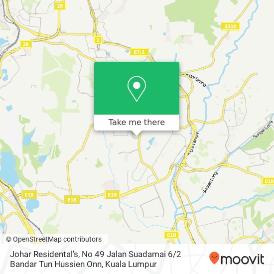 Johar Residental's, No 49 Jalan Suadamai 6 / 2 Bandar Tun Hussien Onn map