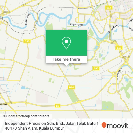 Independent Precision Sdn. Bhd., Jalan Teluk Batu 1 40470 Shah Alam map