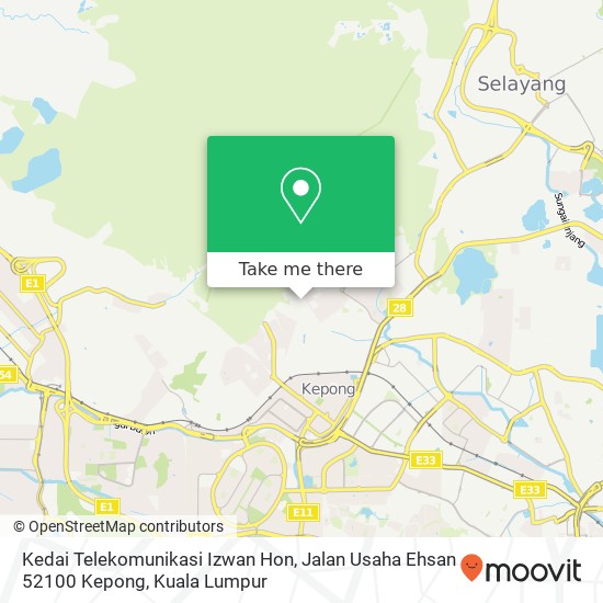 Kedai Telekomunikasi Izwan Hon, Jalan Usaha Ehsan 52100 Kepong map