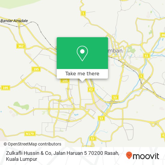 Peta Zulkafli Hussin & Co, Jalan Haruan 5 70200 Rasah