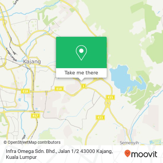 Infra Omega Sdn. Bhd., Jalan 1 / 2 43000 Kajang map