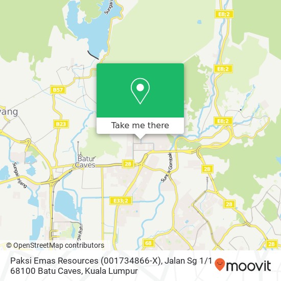 Peta Paksi Emas Resources (001734866-X), Jalan Sg 1 / 1 68100 Batu Caves