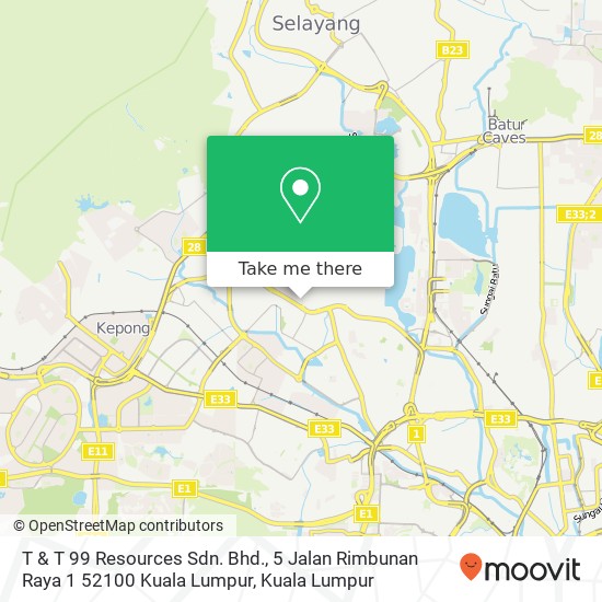 Peta T & T 99 Resources Sdn. Bhd., 5 Jalan Rimbunan Raya 1 52100 Kuala Lumpur