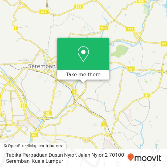 Tabika Perpaduan Dusun Nyior, Jalan Nyior 2 70100 Seremban map