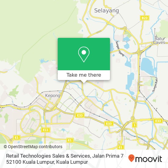 Retail Technologies Sales & Services, Jalan Prima 7 52100 Kuala Lumpur map