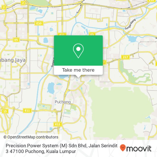 Precision Power System (M) Sdn Bhd, Jalan Serindit 3 47100 Puchong map