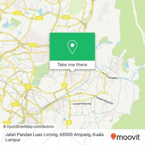 Peta Jalan Pandan Luas Lorong, 68000 Ampang