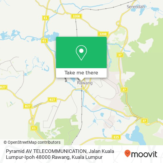 Peta Pyramid AV TELECOMMUNICATION, Jalan Kuala Lumpur-Ipoh 48000 Rawang