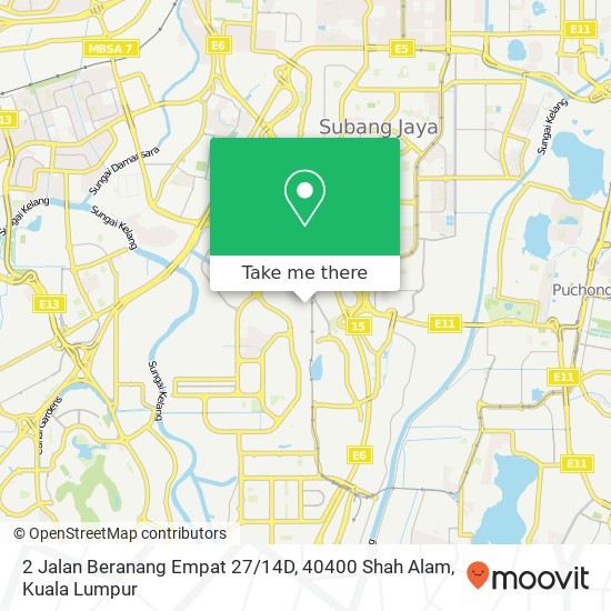 Peta 2 Jalan Beranang Empat 27 / 14D, 40400 Shah Alam