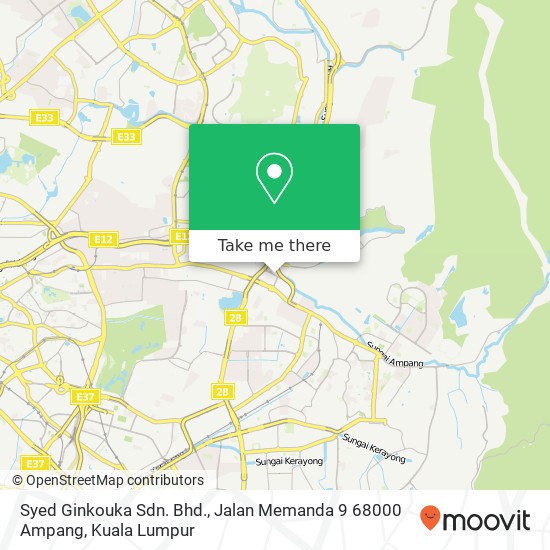 Syed Ginkouka Sdn. Bhd., Jalan Memanda 9 68000 Ampang map