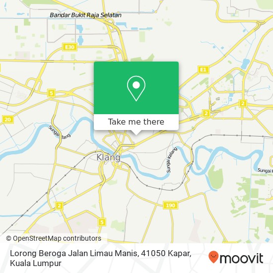 Peta Lorong Beroga Jalan Limau Manis, 41050 Kapar