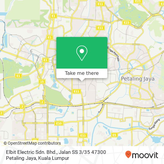 Peta Elbit Electric Sdn. Bhd., Jalan SS 3 / 35 47300 Petaling Jaya