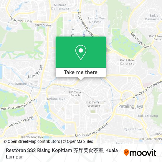 Peta Restoran SS2 Rising Kopitiam 齐昇美食茶室