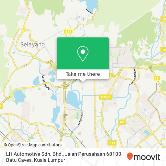 Peta LH Automotive Sdn. Bhd., Jalan Perusahaan 68100 Batu Caves