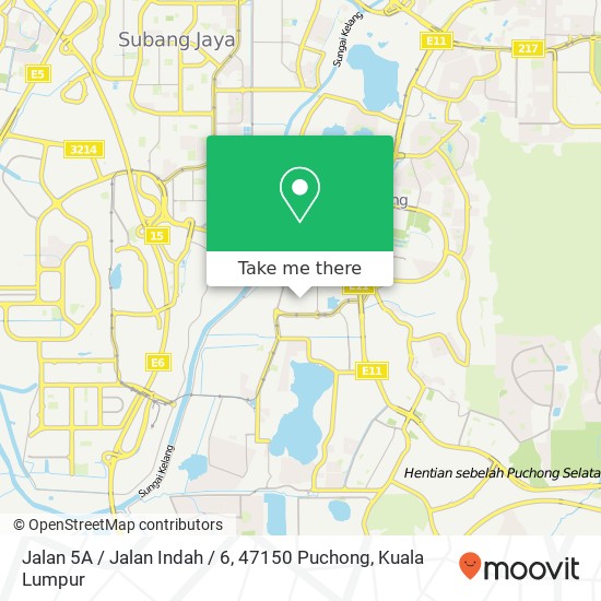 Peta Jalan 5A / Jalan Indah / 6, 47150 Puchong